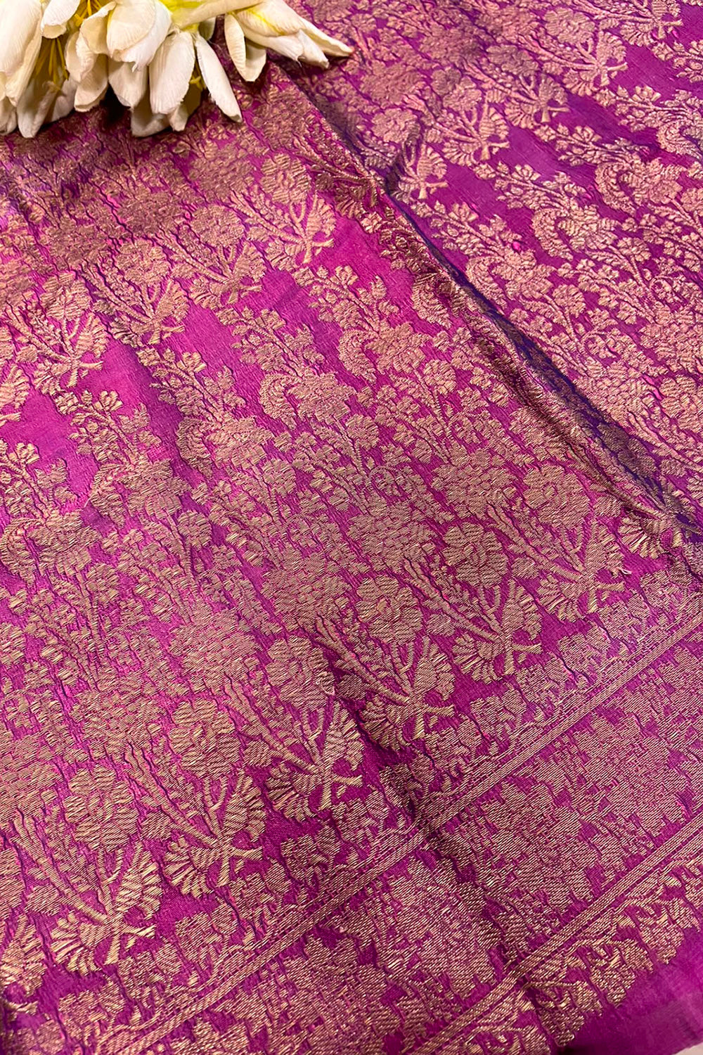 Pink Banarasi Pure Silk Vintage Border Lace ( 1 Mtr )