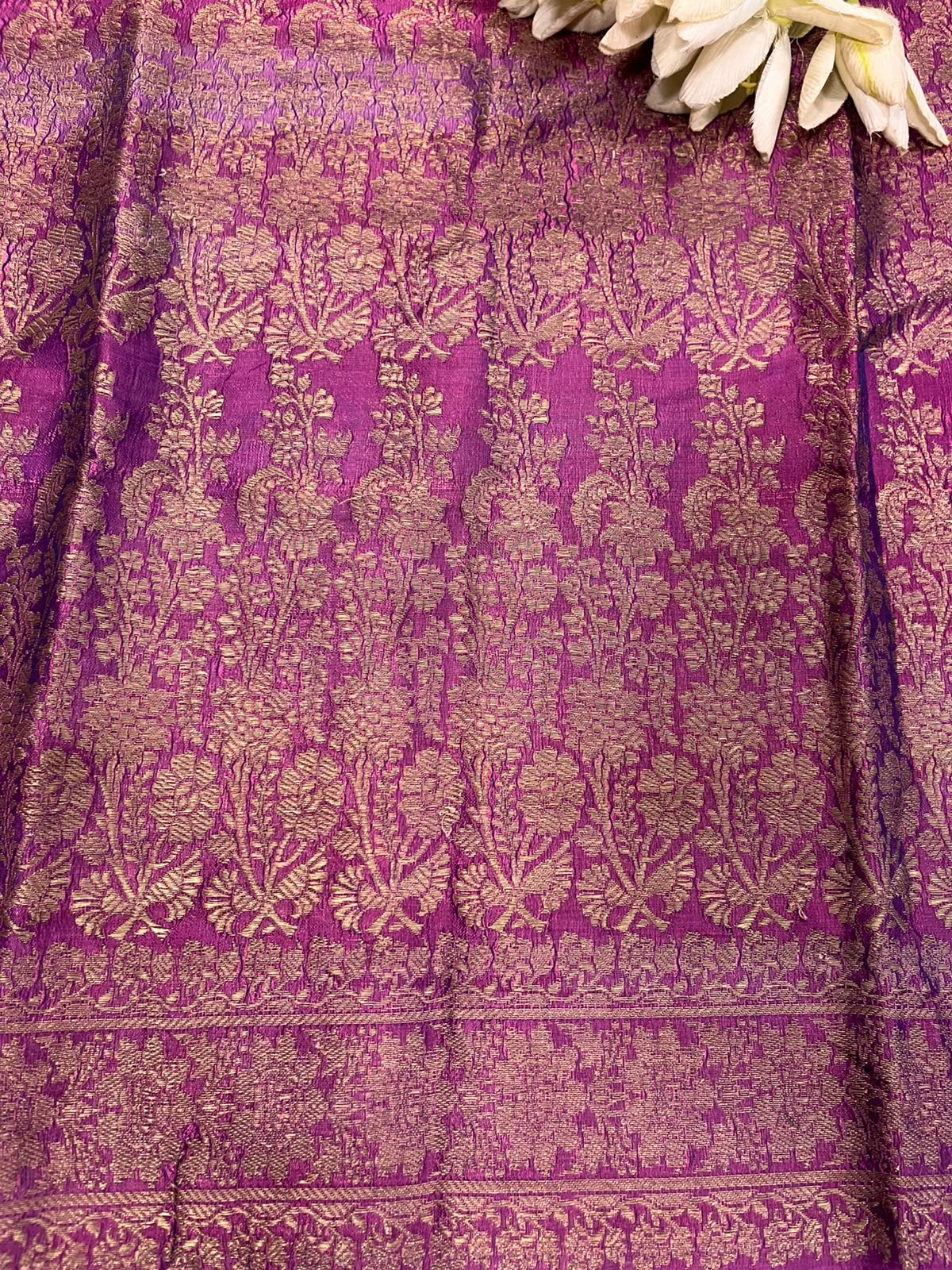 Pink Banarasi Pure Silk Vintage Border Lace ( 1 Mtr )