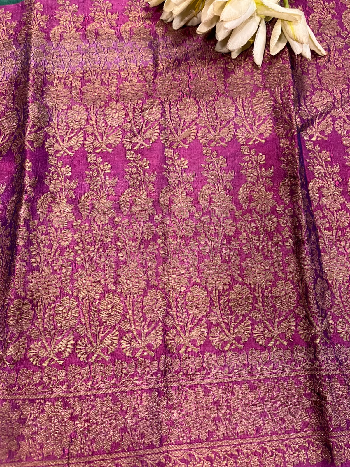 Pink Banarasi Pure Silk Vintage Border Lace ( 1 Mtr )
