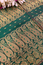 Green Banarasi Pure Silk Vintage Border Lace ( 1 Mtr )