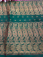 Green Banarasi Pure Silk Vintage Border Lace ( 1 Mtr )
