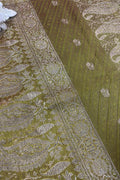 Green Banarasi Pure Silk Vintage Border Lace ( 1 Mtr )