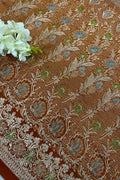 Orange Banarasi Pure Silk Vintage Border Lace ( 0.8 Mtr )