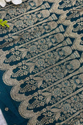 Blue Banarasi Pure Silk Vintage Border Lace ( 0.5 Mtr )