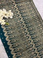 Blue Banarasi Pure Silk Vintage Border Lace ( 0.5 Mtr )