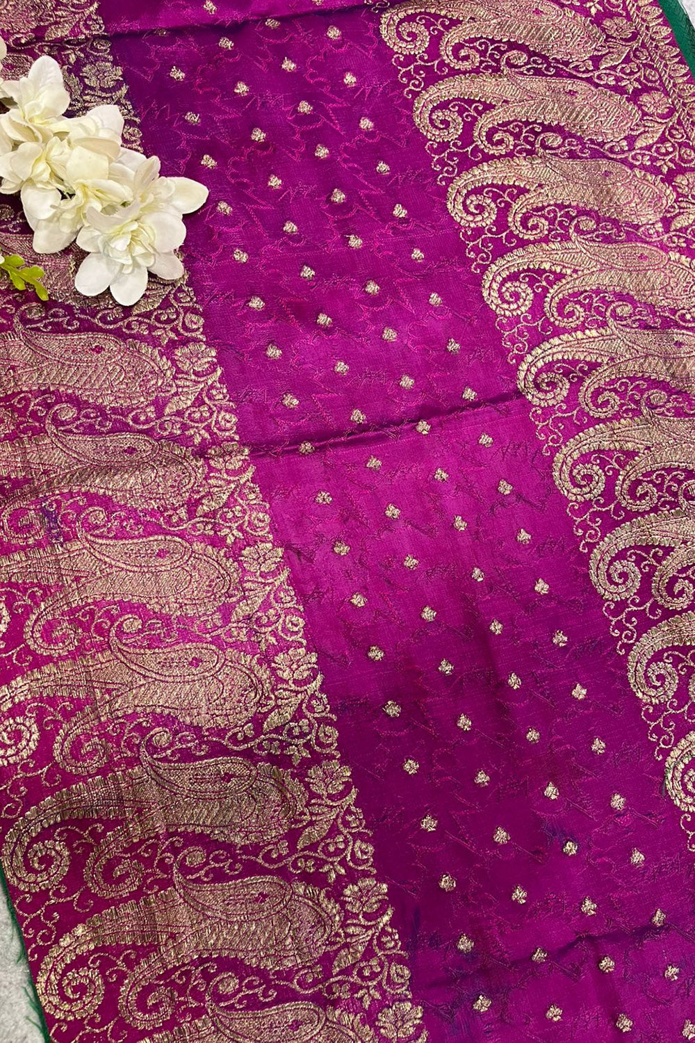 Pink Banarasi Pure Silk Vintage Border Lace ( 1 Mtr )