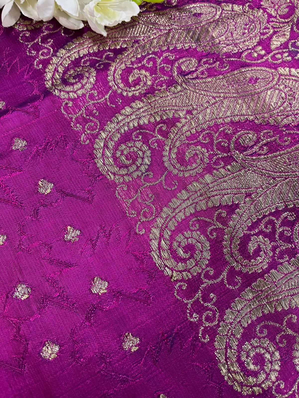 Pink Banarasi Pure Silk Vintage Border Lace ( 1 Mtr )