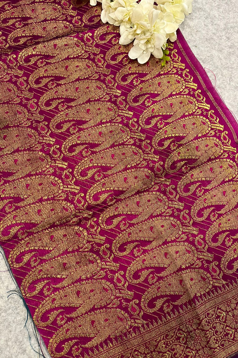 Pink Banarasi Pure Silk Vintage Border Lace ( 1 Mtr )