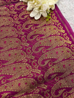 Pink Banarasi Pure Silk Vintage Border Lace ( 1 Mtr )