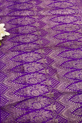 Purple Banarasi Pure Silk Vintage Border Lace (0.5 Mtr )