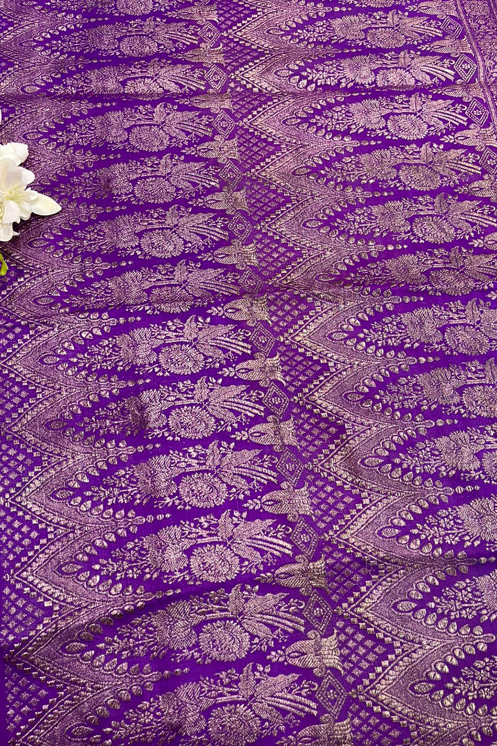 Purple Banarasi Pure Silk Vintage Border Lace (0.5 Mtr )