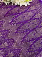Purple Banarasi Pure Silk Vintage Border Lace (0.5 Mtr )