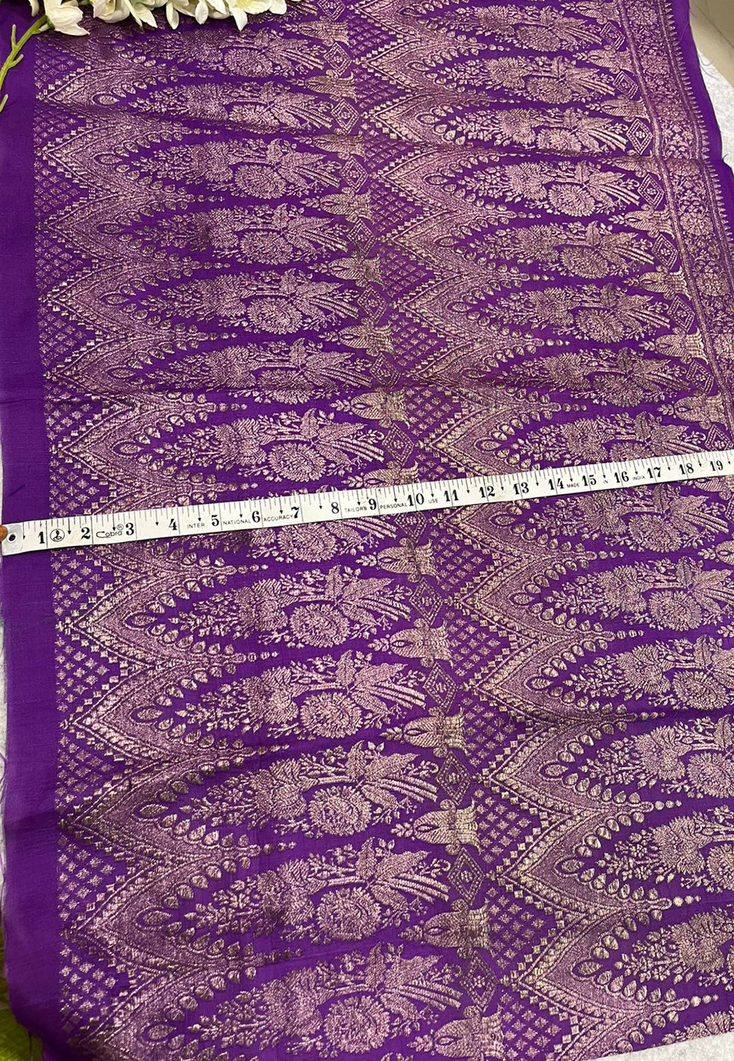 Purple Banarasi Pure Silk Vintage Border Lace (0.5 Mtr )