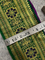 Green Banarasi Pure Silk Lace  Vintage Border With Pallu Occasion