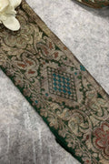 Green Banarasi Pure Silk Lace  Vintage Border Occasion