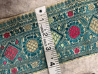 Blue Banarasi Pure Silk Lace — Vintage Border Design