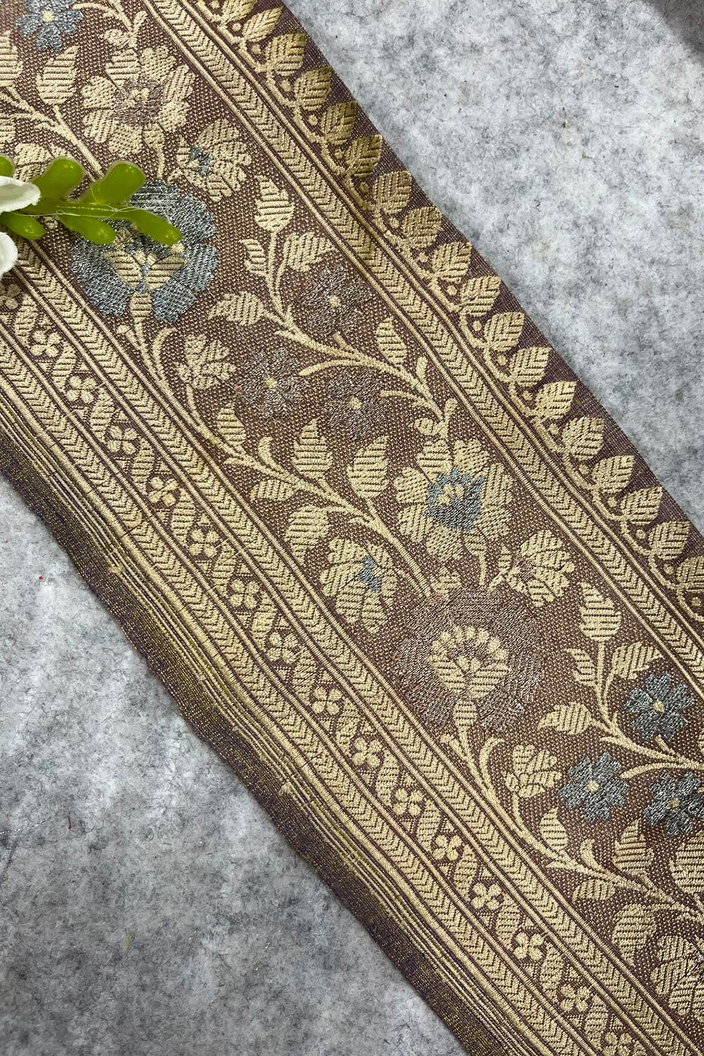Pastel Banarasi Pure Silk Lace Vintage Border Design ( 1 Mtr )