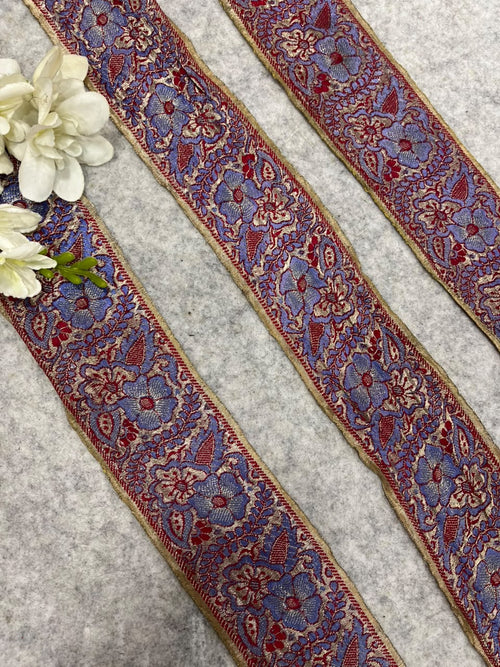 Pastel Banarasi Pure Silk Vintage Design Border Lace