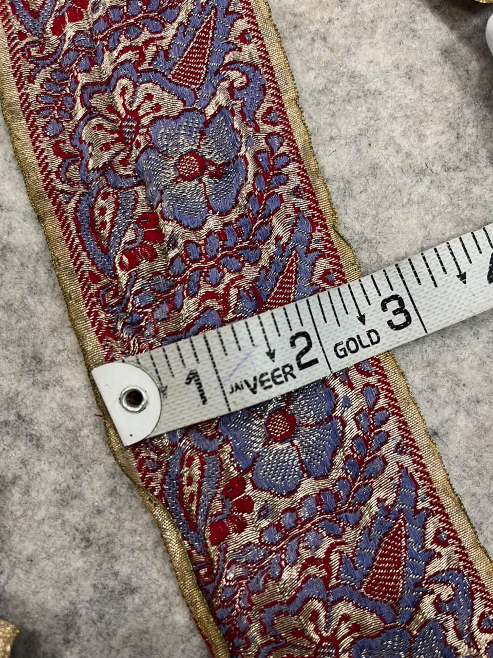 Pastel Banarasi Pure Silk Border Lace Vintage Design ( 1 Mtr )