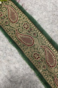 Green Banarasi Pure Silk Vintage Border Lace ( 1 Mtr )