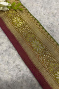 Green Banarasi Pure Silk Vintage Border Lace ( 1 Mtr )