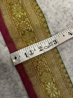Green Banarasi Pure Silk Vintage Border Lace ( 1 Mtr )