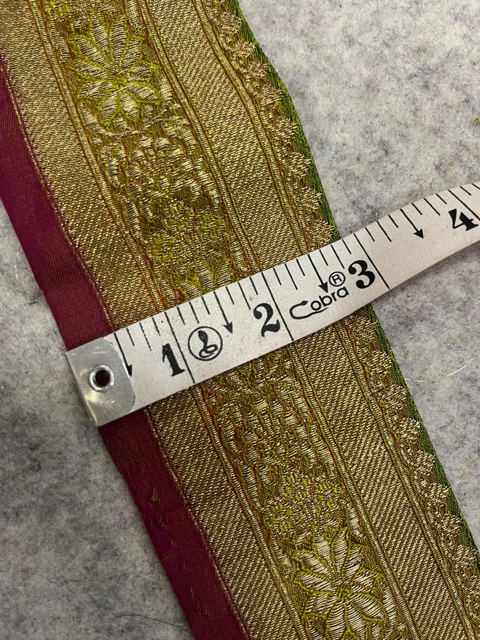 Green Banarasi Pure Silk Vintage Border Lace ( 1 Mtr )