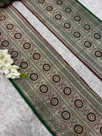 Green Banarasi Pure Silk Vintage Border Lace ( 1 Mtr )