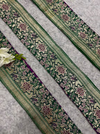Green Banarasi Pure Silk Vintage Border Lace ( 1 Mtr )