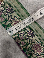 Green Banarasi Pure Silk Vintage Border Lace ( 1 Mtr )