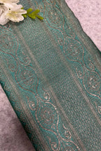 Blue Banarasi Pure Silk Vintage Border Lace ( 1 Mtr )