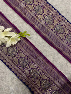 Purple Banarasi Pure Silk Vintage Border Lace ( 1 Mtr )