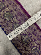 Purple Banarasi Pure Silk Vintage Border Lace ( 1 Mtr )