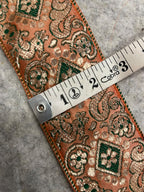 IL2B126102212 Peach Banarasi Pure Silk Vintage Border Lace