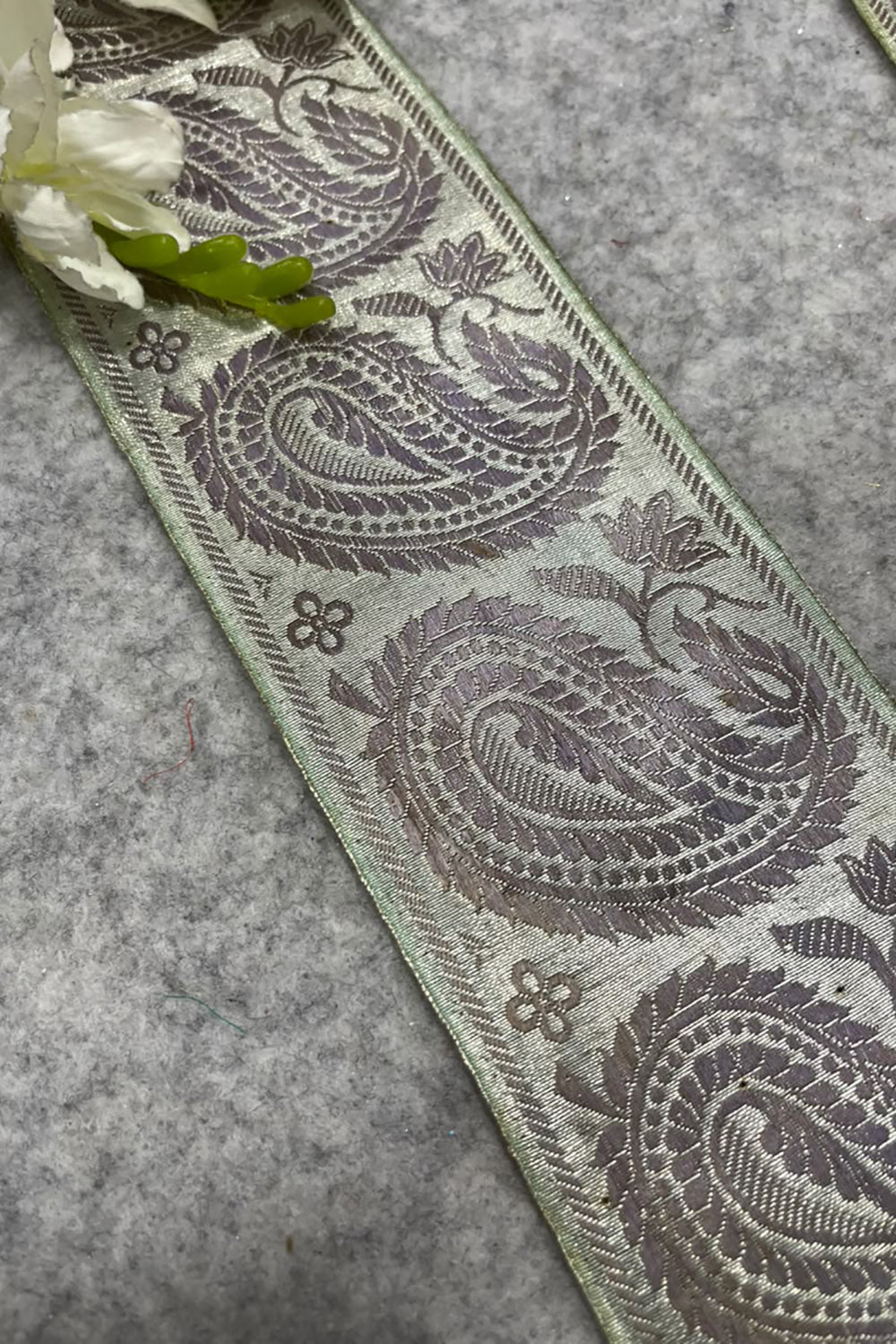 Pastel Banarasi Pure Silk Vintage Border Lace ( 1 Mtr )
