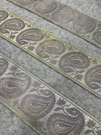Pastel Banarasi Pure Silk Vintage Border Lace ( 1 Mtr )