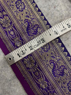 Purple Banarasi Pure Silk Vintage Border Lace ( 1 Mtr )