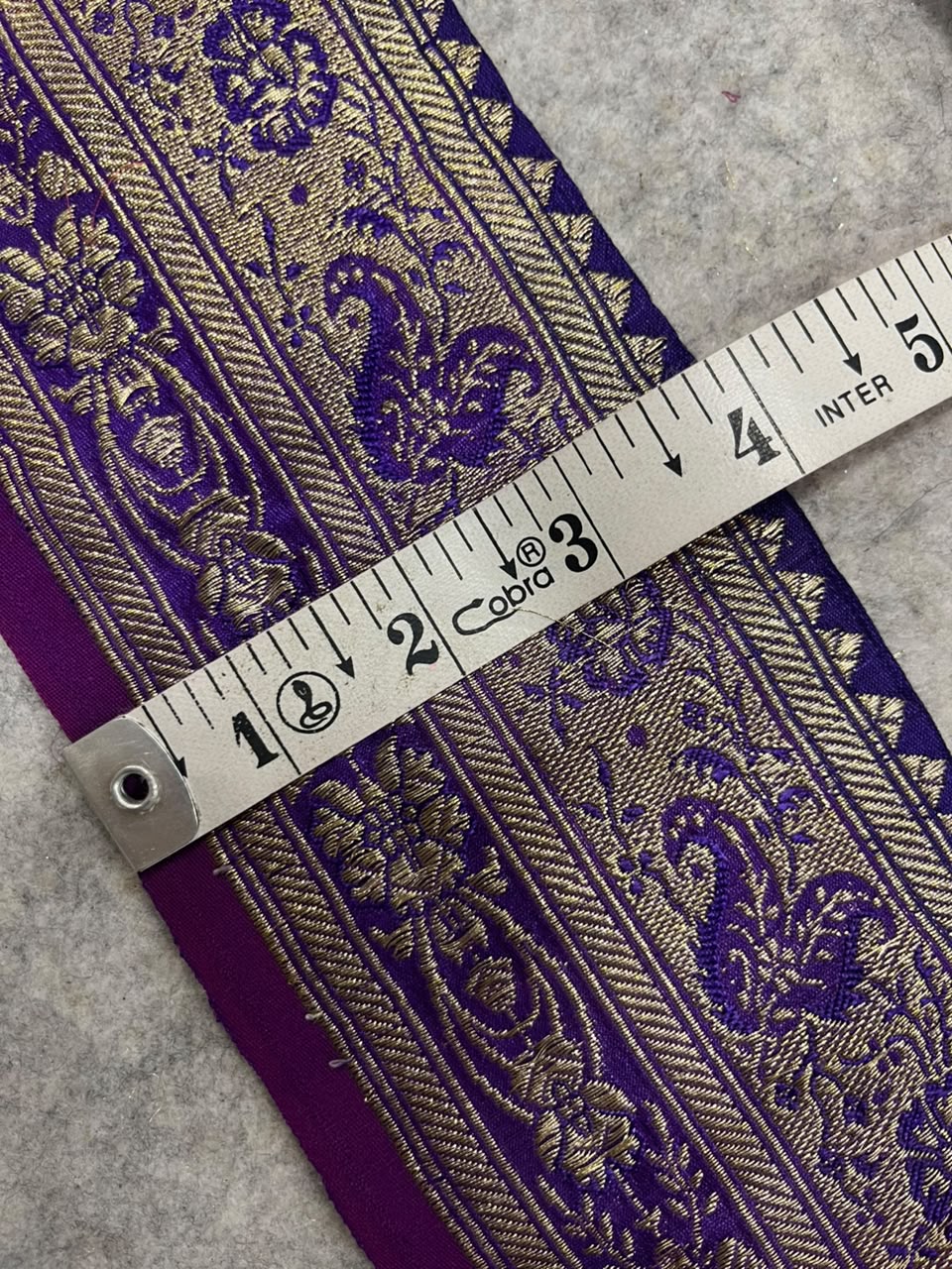Purple Banarasi Pure Silk Vintage Border Lace ( 1 Mtr )