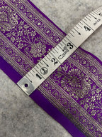 Purple Banarasi Pure Silk Vintage Border Lace ( 1 Mtr )