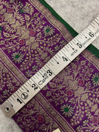 Purple Banarasi Pure Silk Vintage Border Lace ( 1 Mtr )