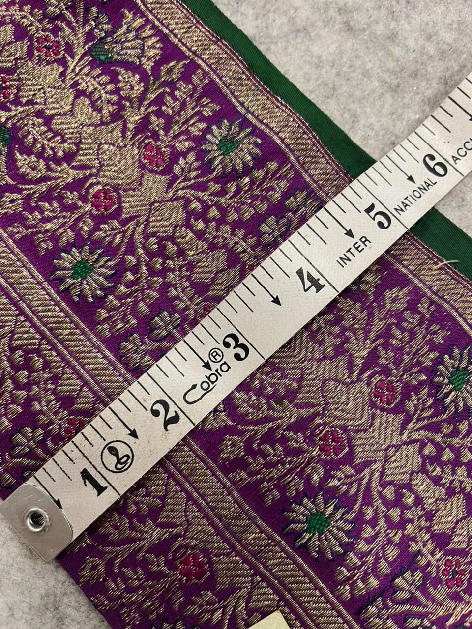 Purple Banarasi Pure Silk Vintage Border Lace ( 1 Mtr )