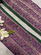 Purple Banarasi Pure Silk Vintage Border Lace ( 1 Mtr )