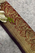 Golden Banarasi Pure Silk Vintage Border Lace ( 1 Mtr )