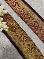 Golden Banarasi Pure Silk Vintage Border Lace ( 1 Mtr )