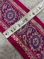 Pink Banarasi Pure Silk Vintage Border Lace ( 1 Mtr )
