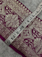 Purple Banarasi Pure Silk Vintage Border Lace ( 1 Mtr )