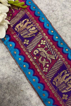 Blue Banarasi Pure Silk Vintage Border Lace ( 1 Mtr )