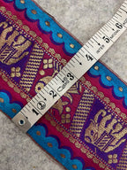 Blue Banarasi Pure Silk Vintage Border Lace ( 1 Mtr )