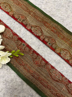 Orange Banarasi Pure Silk Vintage Border Lace ( 1 Mtr )