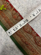 Orange Banarasi Pure Silk Vintage Border Lace ( 1 Mtr )